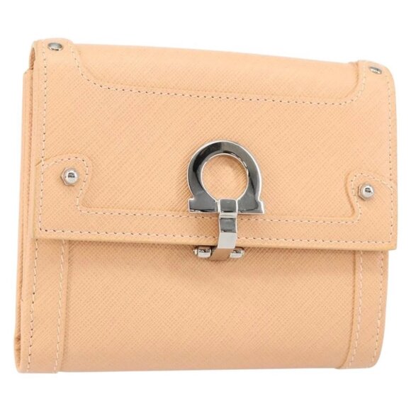 Salvatore Ferragamo Gancini Bifold Wallet Leather Pink